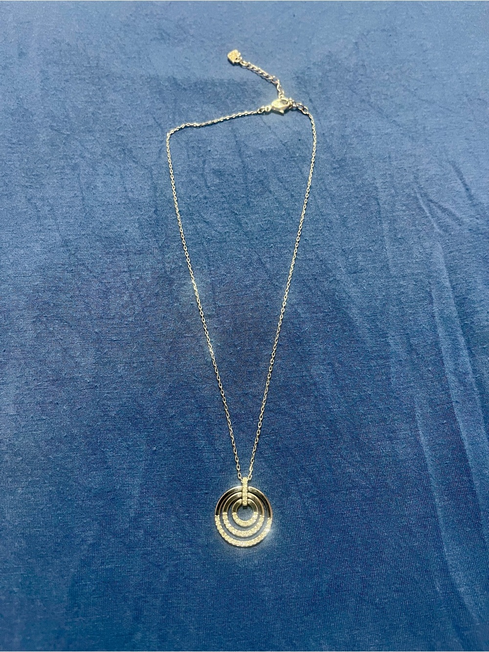 Swarovski Silver Concentric Circle Pendant Necklace